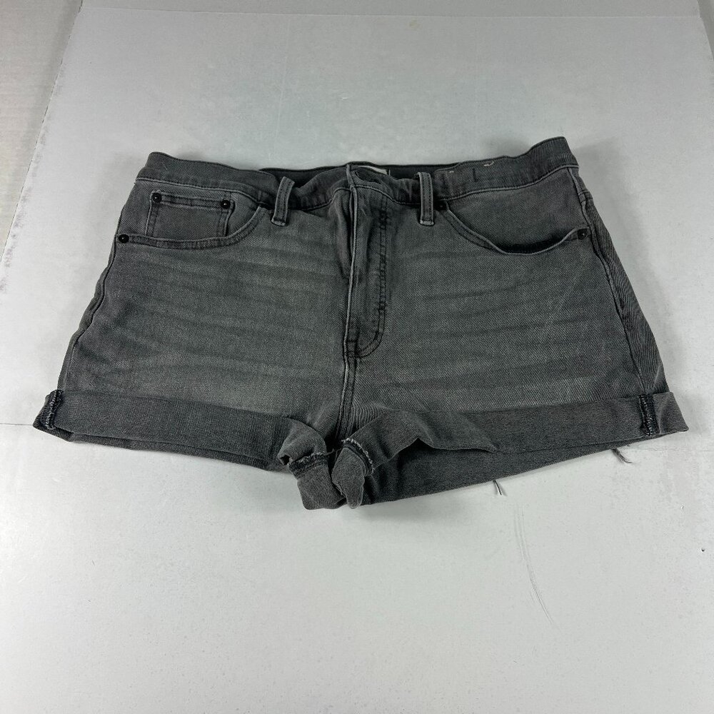 Madewell Jean Shorts Womens 33* High Rise Grey Cuffed Stretch Denim Jorts Tag 31